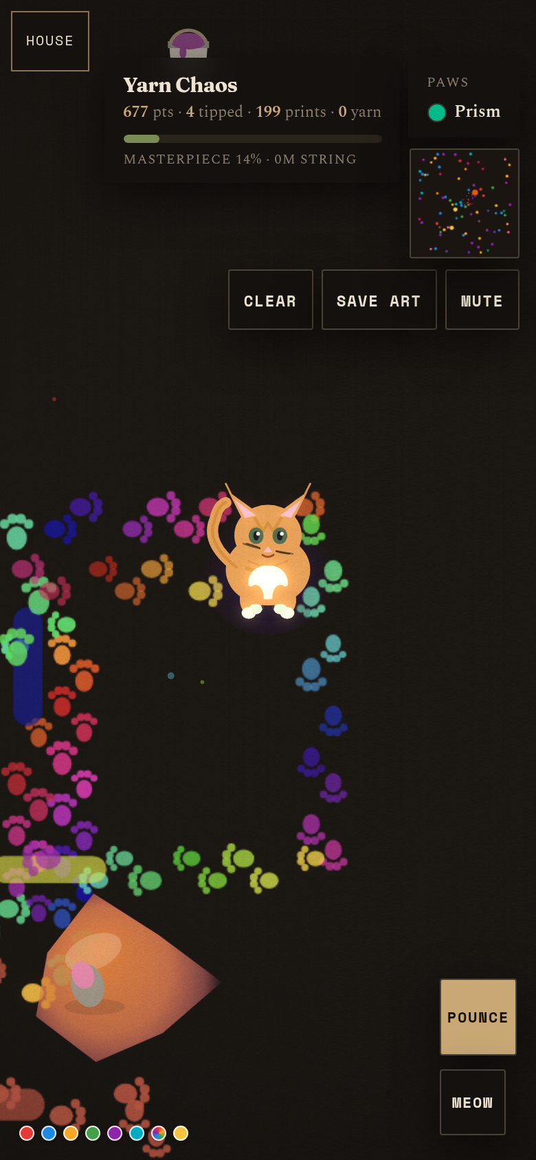 Gameplay still from Yarn Chaos, saved for this sit
