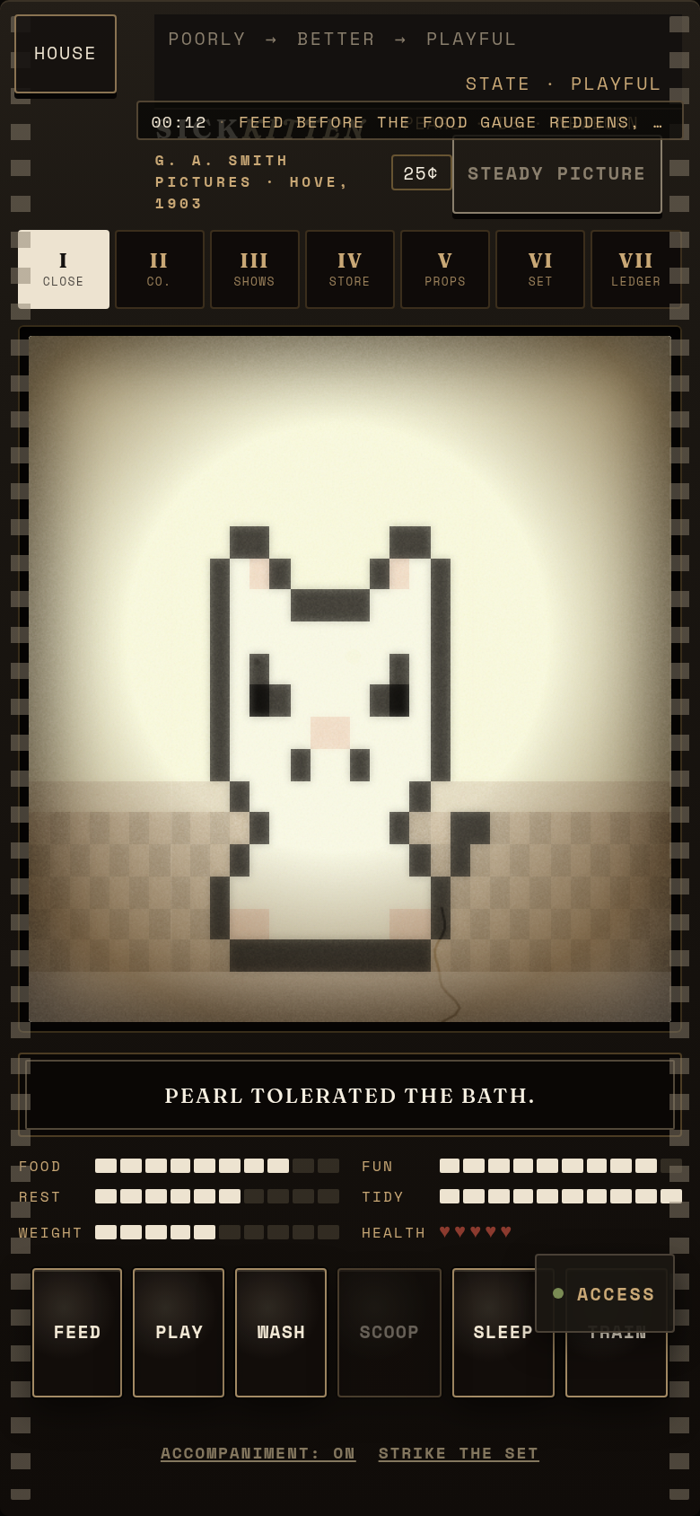 Gameplay still from The Nursery, saved for this sit