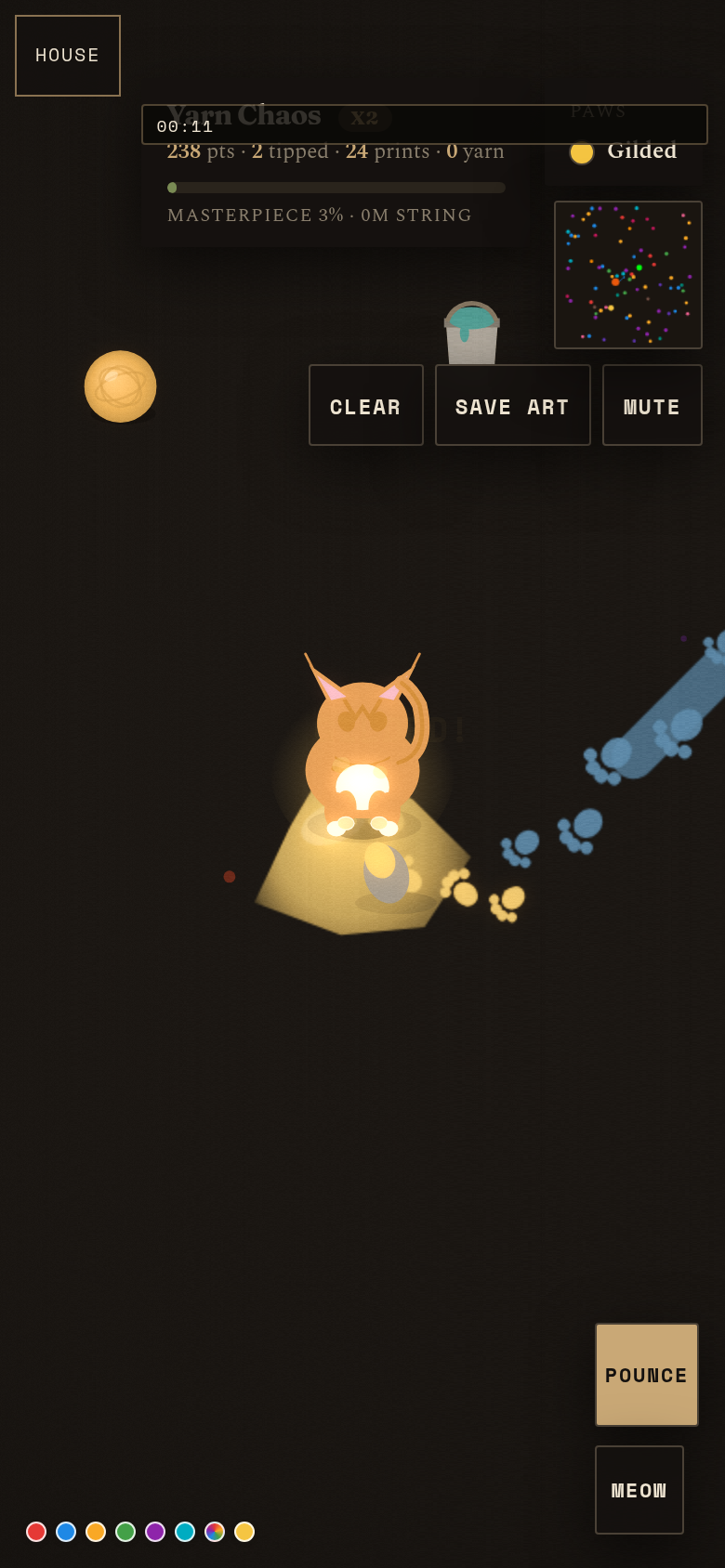 Gameplay still from Yarn Chaos, saved for this sit