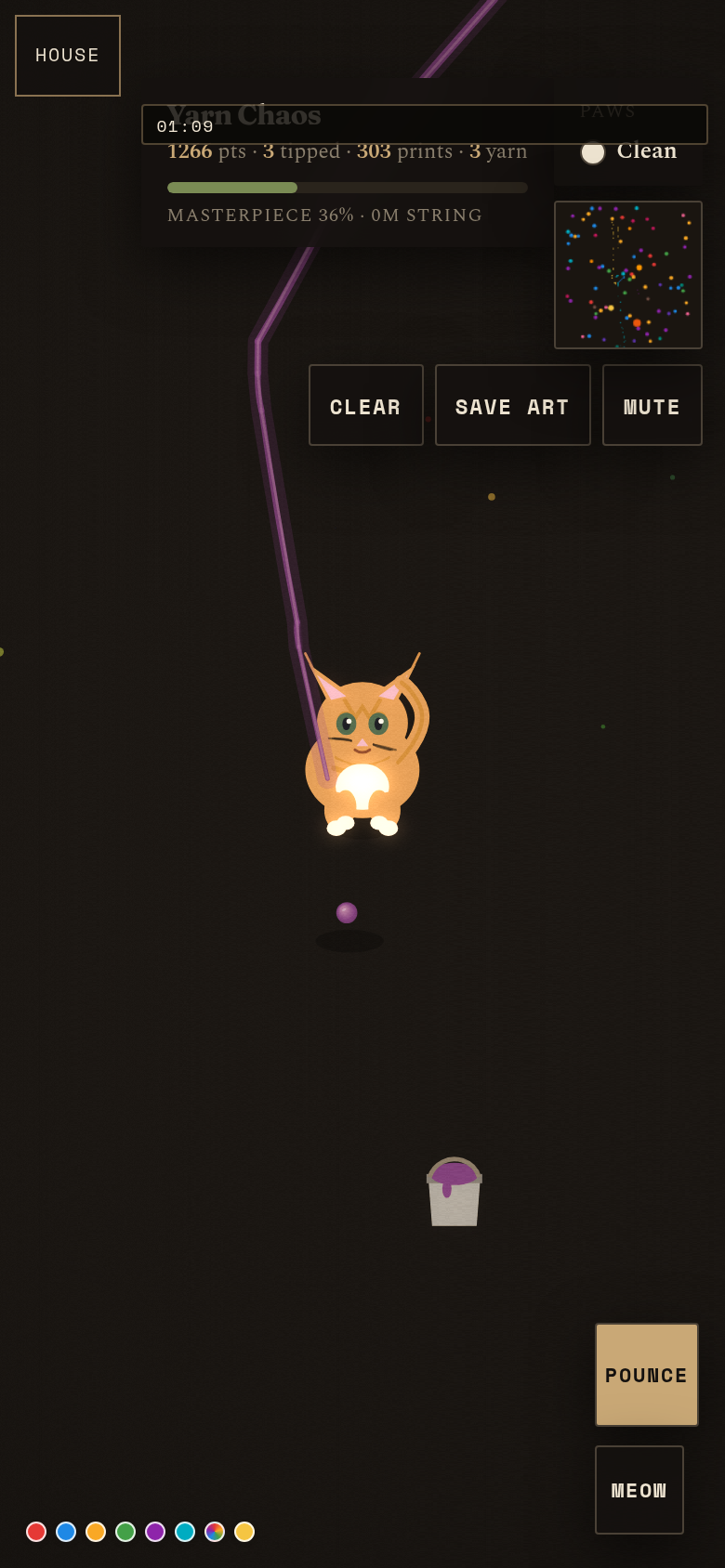 Gameplay still from Yarn Chaos, saved for this sit