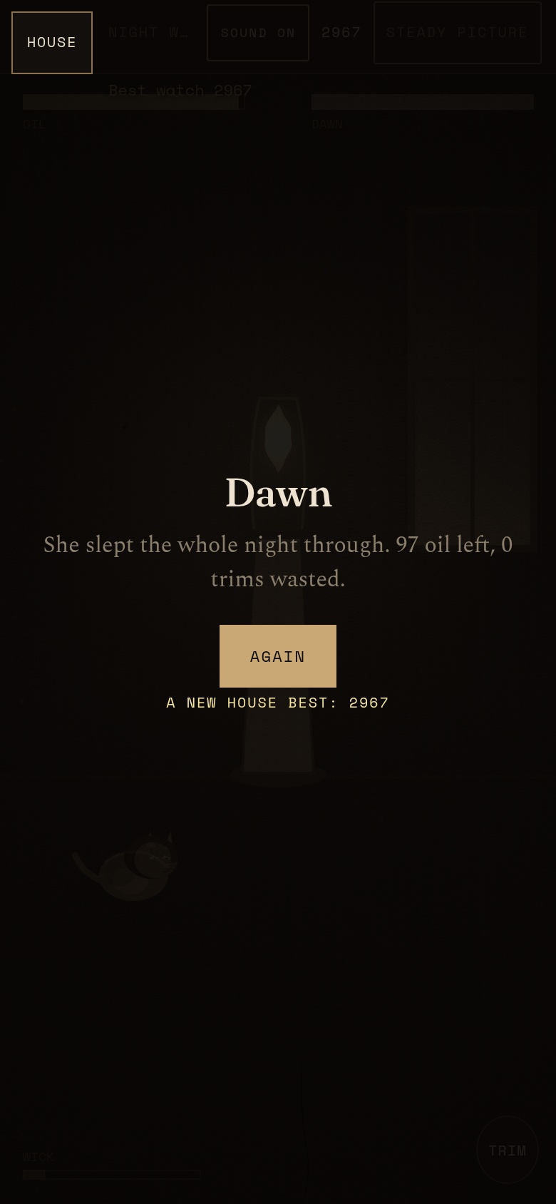 Gameplay still from Night Watch, saved for this sit