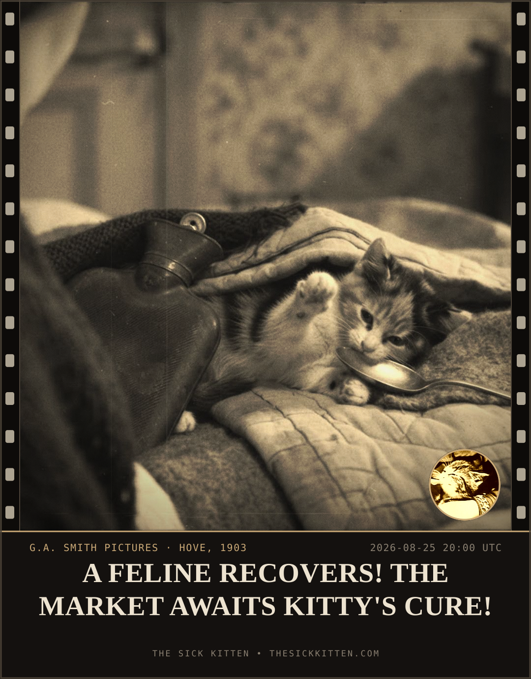 The Sick Kitten, frame no. 948: A FELINE RECOVERS! THE MARKET AWAITS KITTY'S CURE!