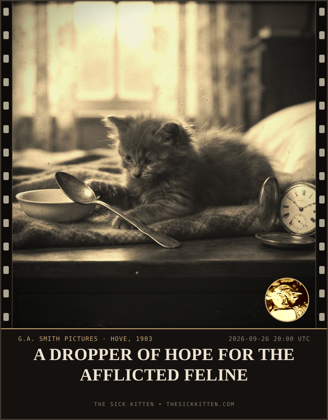 The Sick Kitten, frame no. 1217: A DROPPER OF HOPE FOR THE AFFLICTED FELINE