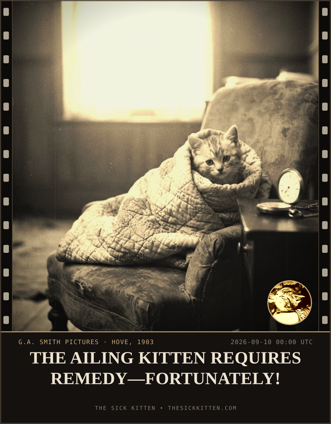The Sick Kitten, frame no. 1073: THE AILING KITTEN REQUIRES REMEDY—FORTUNATELY!