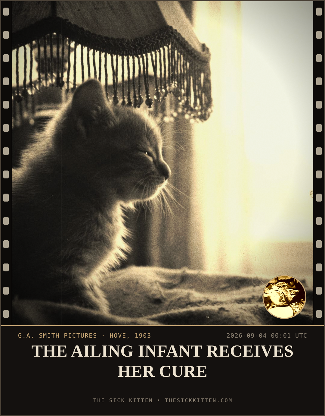 The Sick Kitten, frame no. 1021: THE AILING INFANT RECEIVES HER CURE