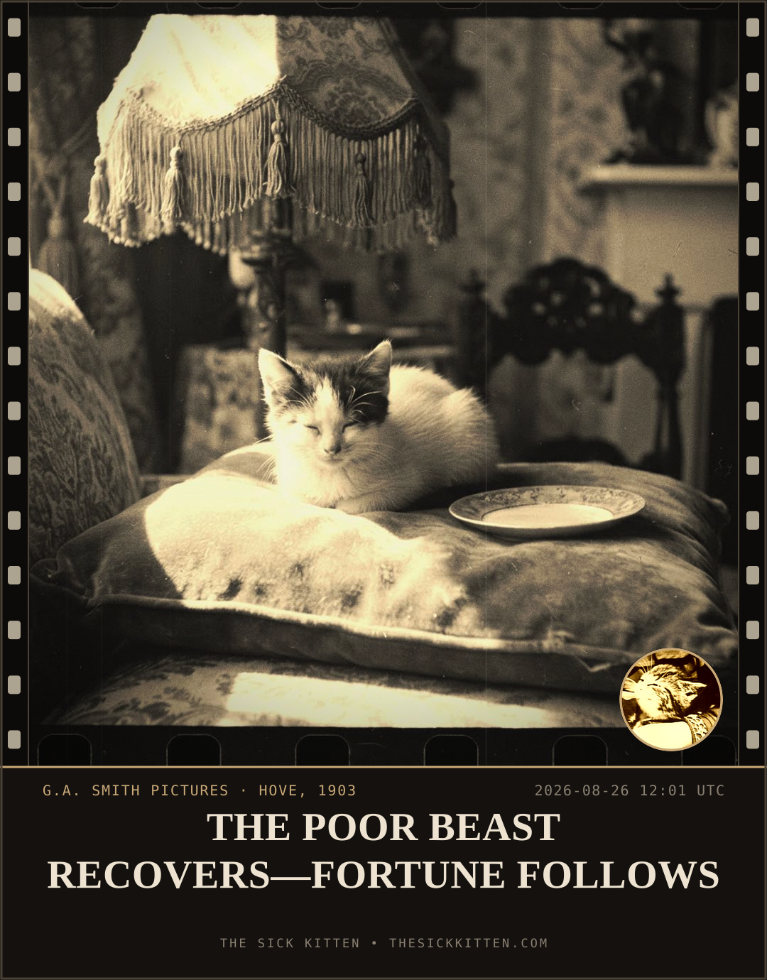 The Sick Kitten, frame no. 954: THE POOR BEAST RECOVERS—FORTUNE FOLLOWS