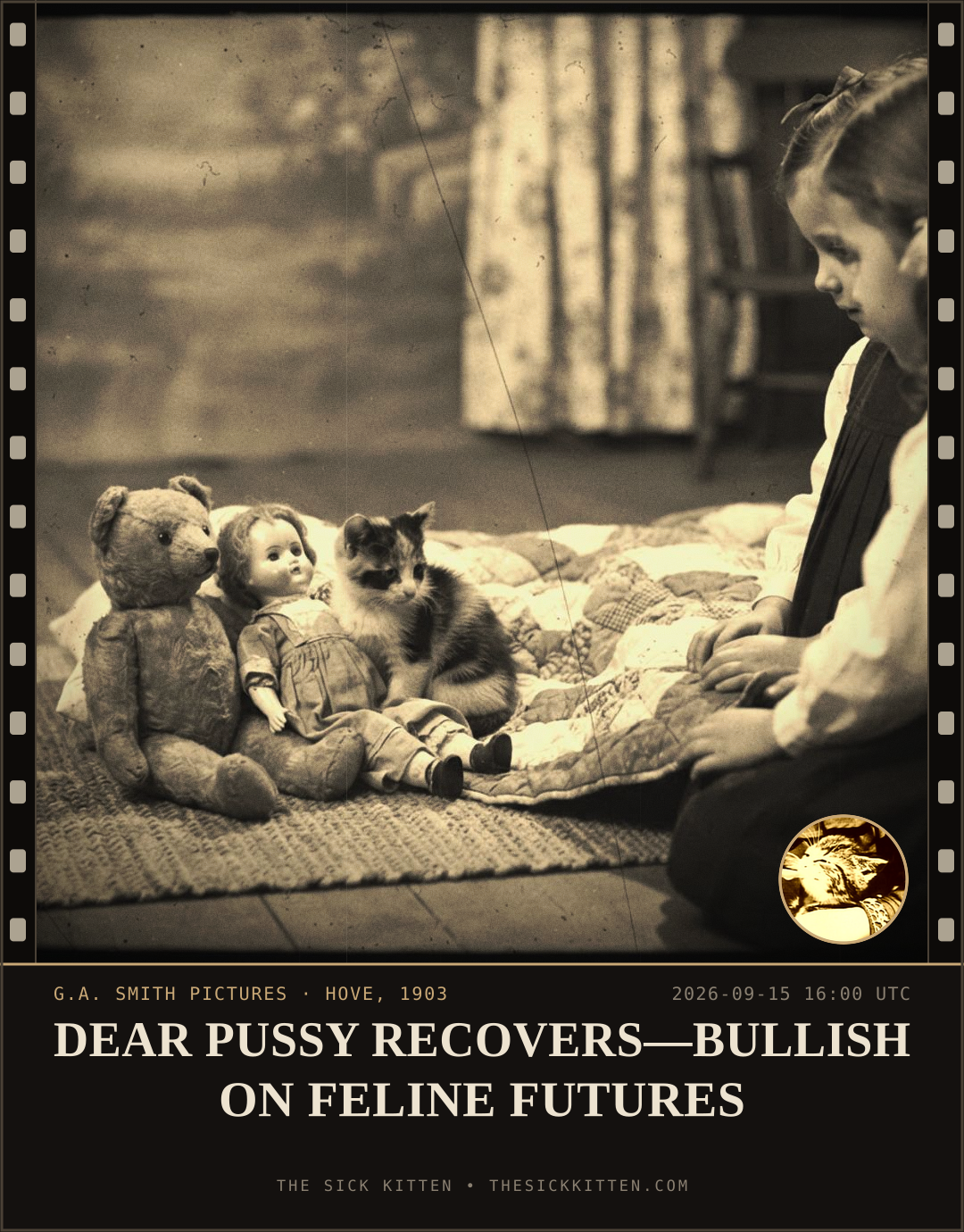 The Sick Kitten, frame no. 1125: DEAR PUSSY RECOVERS—BULLISH ON FELINE FUTURES
