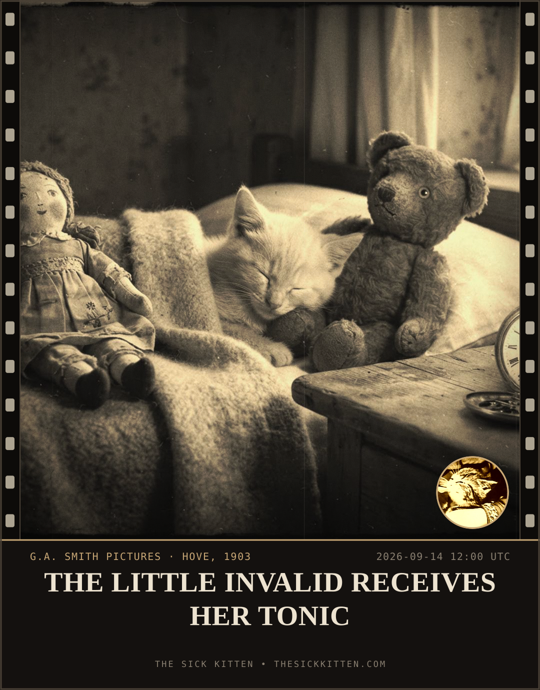 The Sick Kitten, frame no. 1114: THE LITTLE INVALID RECEIVES HER TONIC