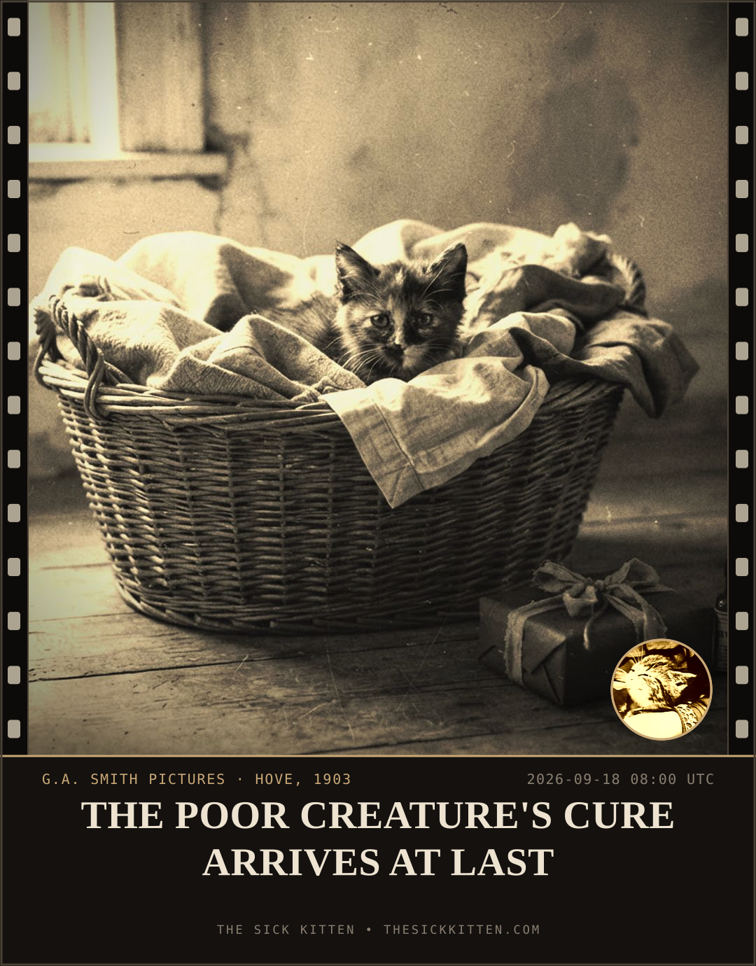 The Sick Kitten, frame no. 1143: THE POOR CREATURE'S CURE ARRIVES AT LAST