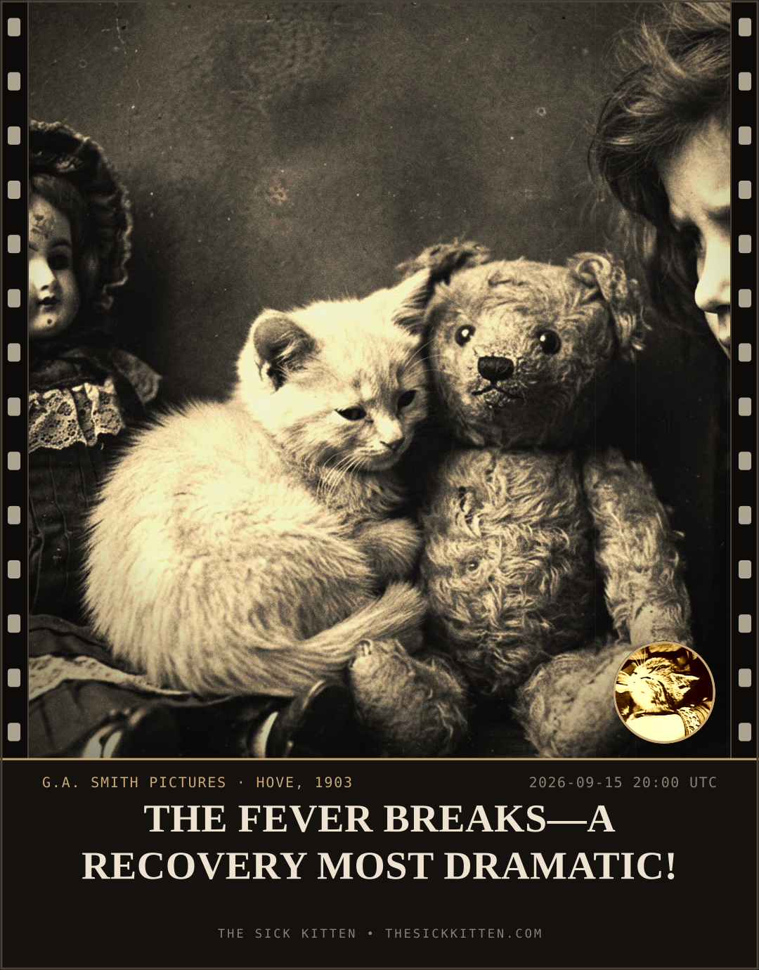 The Sick Kitten, frame no. 1126: THE FEVER BREAKS—A RECOVERY MOST DRAMATIC!