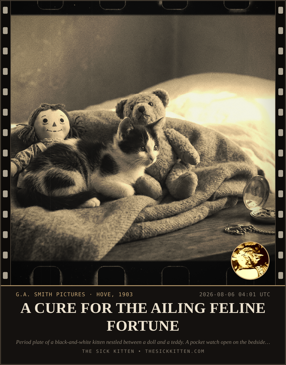 The Sick Kitten, frame no. 734: A CURE FOR THE AILING FELINE FORTUNE