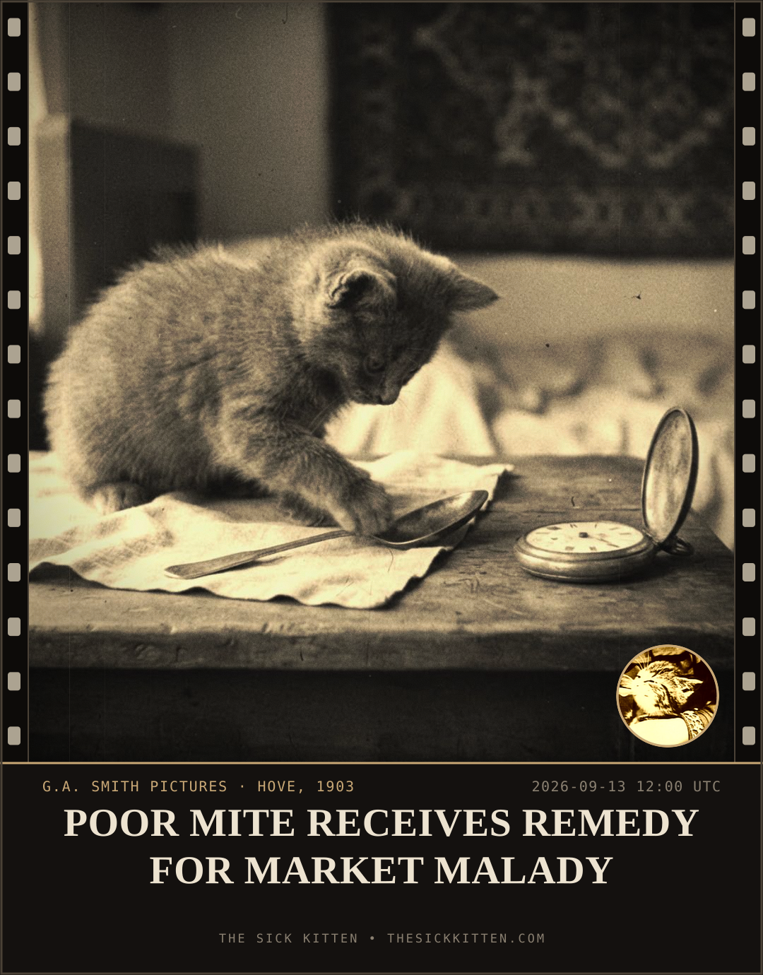The Sick Kitten, frame no. 1104: POOR MITE RECEIVES REMEDY FOR MARKET MALADY