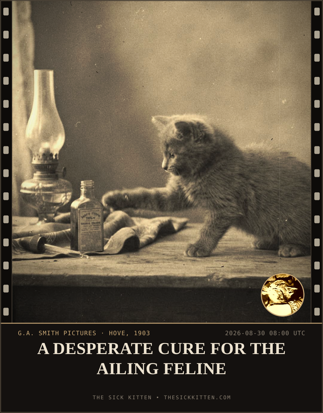 The Sick Kitten, frame no. 988: A DESPERATE CURE FOR THE AILING FELINE