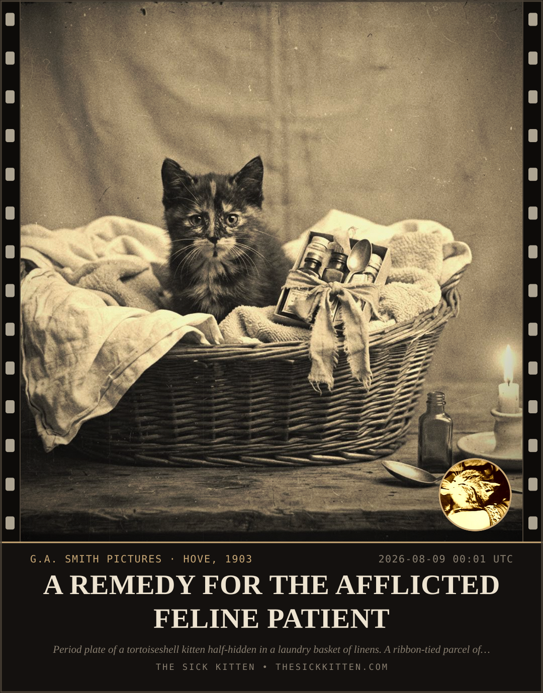 The Sick Kitten, frame no. 848: A REMEDY FOR THE AFFLICTED FELINE PATIENT