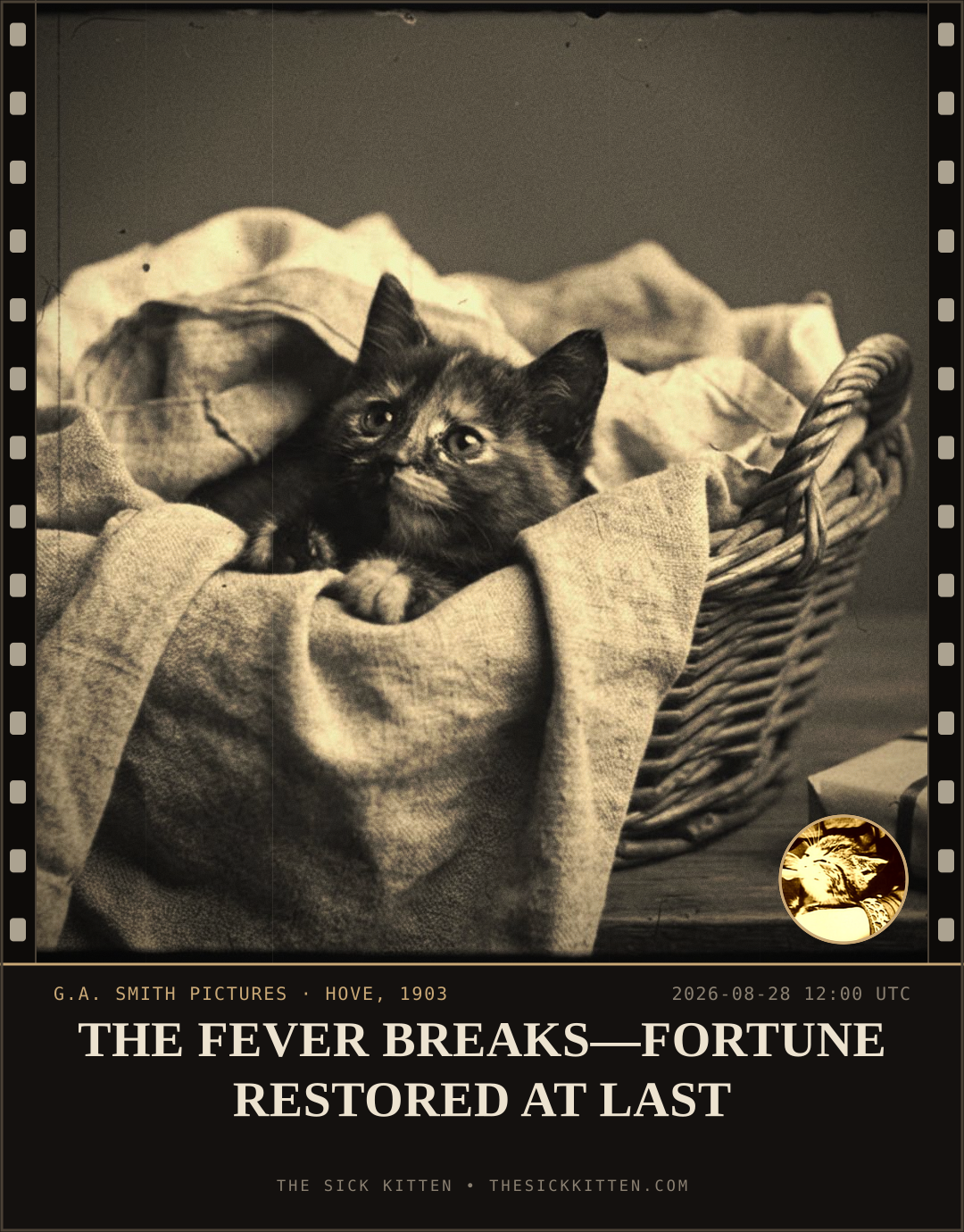 The Sick Kitten, frame no. 971: THE FEVER BREAKS—FORTUNE RESTORED AT LAST