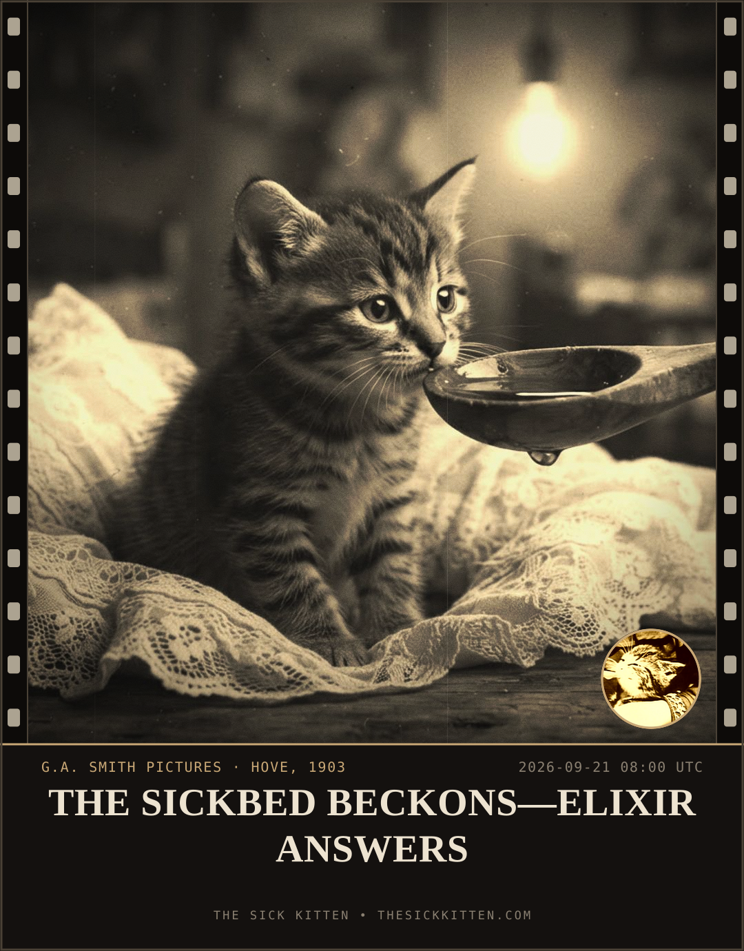 The Sick Kitten, frame no. 1171: THE SICKBED BECKONS—ELIXIR ANSWERS
