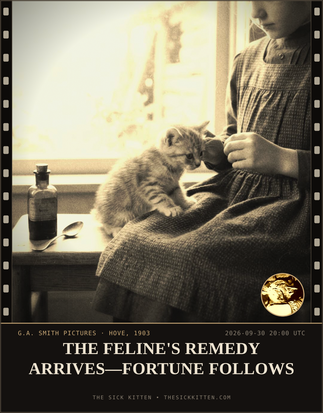 The Sick Kitten, frame no. 1246: THE FELINE'S REMEDY ARRIVES—FORTUNE FOLLOWS